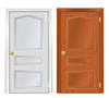 Two doors: one white, one wood